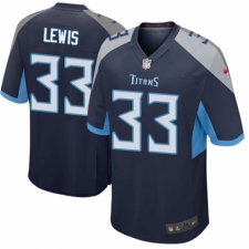 Men's Nike Tennessee Titans #33 Dion Lewis Game Navy Blue Team Color NFL Jersey
