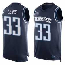 Men's Nike Tennessee Titans #33 Dion Lewis Limited Navy Blue Player Name & Number Tank Top NFL Jersey