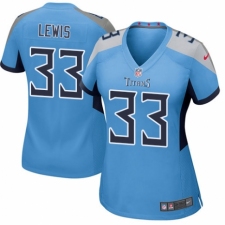 Women's Nike Tennessee Titans #33 Dion Lewis Game Light Blue Alternate NFL Jersey