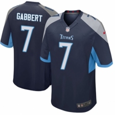 Men's Nike Tennessee Titans #7 Blaine Gabbert Game Navy Blue Team Color NFL Jersey