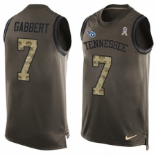 Men's Nike Tennessee Titans #7 Blaine Gabbert Limited Green Salute to Service Tank Top NFL Jersey