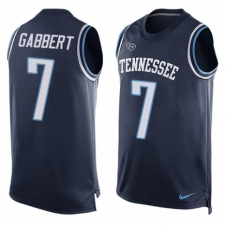 Men's Nike Tennessee Titans #7 Blaine Gabbert Limited Navy Blue Player Name & Number Tank Top NFL Jersey