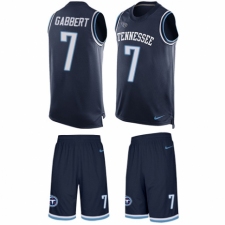 Men's Nike Tennessee Titans #7 Blaine Gabbert Limited Navy Blue Tank Top Suit NFL Jersey