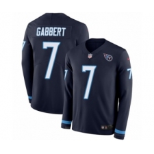 Men's Nike Tennessee Titans #7 Blaine Gabbert Limited Navy Blue Therma Long Sleeve NFL Jersey