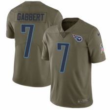 Men's Nike Tennessee Titans #7 Blaine Gabbert Limited Olive 2017 Salute to Service NFL Jersey