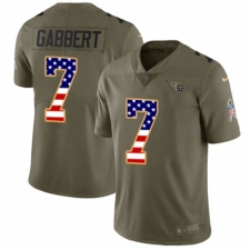 Men's Nike Tennessee Titans #7 Blaine Gabbert Limited Olive/USA Flag 2017 Salute to Service NFL Jersey