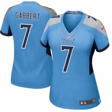 Women's Nike Tennessee Titans #7 Blaine Gabbert Game Light Blue Alternate NFL Jersey