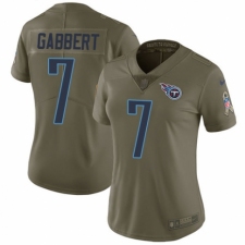 Women's Nike Tennessee Titans #7 Blaine Gabbert Limited Olive 2017 Salute to Service NFL Jersey