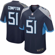 Men's Nike Tennessee Titans #51 Will Compton Game Navy Blue Team Color NFL Jersey