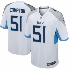 Men's Nike Tennessee Titans #51 Will Compton Game White NFL Jersey