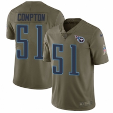 Men's Nike Tennessee Titans #51 Will Compton Limited Olive 2017 Salute to Service NFL Jersey