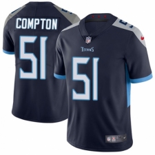 Men's Nike Tennessee Titans #51 Will Compton Navy Blue Team Color Vapor Untouchable Limited Player NFL Jersey