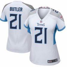 Women's Nike Tennessee Titans #21 Malcolm Butler Game White NFL Jersey
