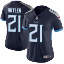 Women's Nike Tennessee Titans #21 Malcolm Butler Navy Blue Team Color Vapor Untouchable Elite Player NFL Jersey