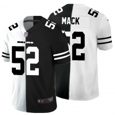 Men's Chicago Bears #52 Khalil Mack Black White Limited Split Fashion Football Jersey