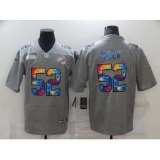 Men's Chicago Bears #52 Khalil Mack Gray Rainbow Version Nike Limited Jersey