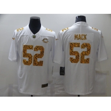 Men's Chicago Bears #52 Khalil Mack White Nike Leopard Print Limited Jersey