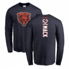NFL Nike Chicago Bears #52 Khalil Mack Navy Blue Backer Long Sleeve T-Shirt