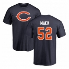 NFL Nike Chicago Bears #52 Khalil Mack Navy Blue Name & Number Logo T-Shirt