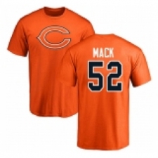 NFL Nike Chicago Bears #52 Khalil Mack Orange Name & Number Logo T-Shirt