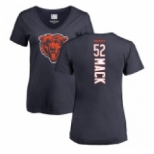 NFL Women's Nike Chicago Bears #52 Khalil Mack Navy Blue Backer T-Shirt