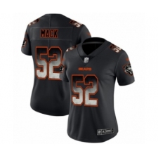 Women's Chicago Bears #52 Khalil Mack Limited Black Smoke Fashion Football Jersey