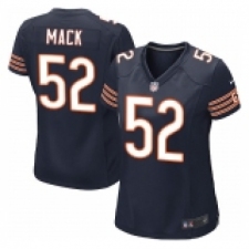 Women's Nike Chicago Bears #52 Khalil Mack Game Navy Blue Team Color NFL Jersey