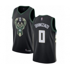 Men's Milwaukee Bucks #0 Donte DiVincenzo Authentic Black Basketball Jersey - Statement Edition