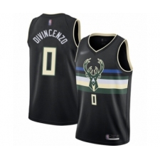 Men's Milwaukee Bucks #0 Donte DiVincenzo Authentic Black Finished Basketball Jersey - Statement Edition