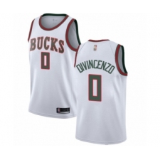 Men's Milwaukee Bucks #0 Donte DiVincenzo Authentic White Fashion Hardwood Classics Basketball Jersey