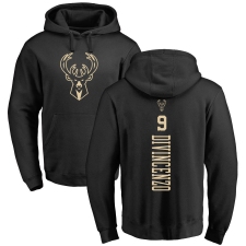NBA Nike Milwaukee Bucks #9 Donte DiVincenzo Black One Color Backer Pullover Hoodie