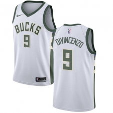 Women's Nike Milwaukee Bucks #9 Donte DiVincenzo Swingman White NBA Jersey - Association Edition