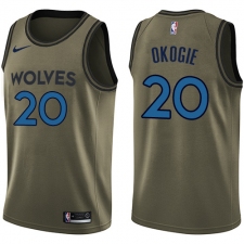 Men's Nike Minnesota Timberwolves #20 Josh Okogie Swingman Green Salute to Service NBA Jersey