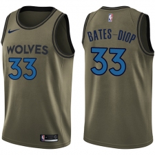 Men's Nike Minnesota Timberwolves #33 Keita Bates-Diop Swingman Green Salute to Service NBA Jersey