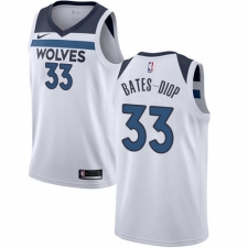 Men's Nike Minnesota Timberwolves #33 Keita Bates-Diop Swingman White NBA Jersey - Association Edition