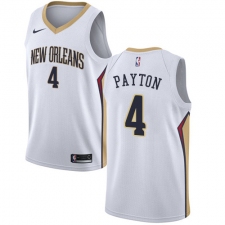 Men's Nike New Orleans Pelicans #4 Elfrid Payton Authentic White NBA Jersey - Association Edition