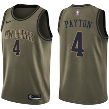 Men's Nike New Orleans Pelicans #4 Elfrid Payton Swingman Green Salute to Service NBA Jersey
