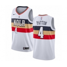 Men's Nike New Orleans Pelicans #4 Elfrid Payton White Swingman Jersey - Earned Edition