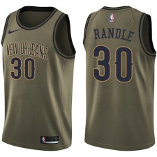 Youth Nike New Orleans Pelicans #30 Julius Randle Swingman Green Salute to Service NBA Jersey