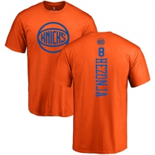 NBA Nike New York Knicks #8 Mario Hezonja Orange One Color Backer T-Shirt
