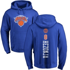 NBA Nike New York Knicks #8 Mario Hezonja Royal Blue Backer Pullover Hoodie