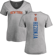NBA Women's Nike New York Knicks #8 Mario Hezonja Ash Backer T-Shirt