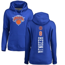 NBA Women's Nike New York Knicks #8 Mario Hezonja Royal Blue Backer Pullover Hoodie