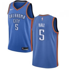 Men's Nike Oklahoma City Thunder #5 Devon Hall Swingman Royal Blue NBA Jersey - Icon Edition