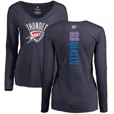 NBA Women's Nike Oklahoma City Thunder #22 Hamidou Diallo Navy Blue Backer Long Sleeve T-Shirt
