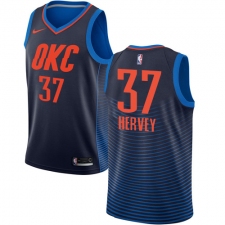 Men's Nike Oklahoma City Thunder #37 Kevin Hervey Swingman Navy Blue NBA Jersey Statement Edition