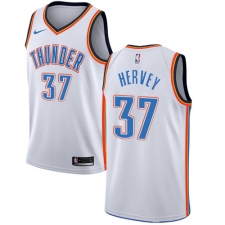 Men's Nike Oklahoma City Thunder #37 Kevin Hervey Swingman White NBA Jersey - Association Edition