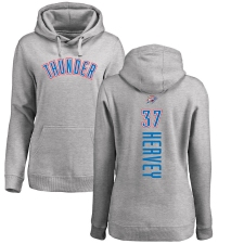 NBA Women's Nike Oklahoma City Thunder #37 Kevin Hervey Ash Backer Pullover Hoodie