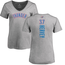 NBA Women's Nike Oklahoma City Thunder #37 Kevin Hervey Ash Backer T-Shirt