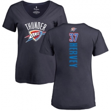 NBA Women's Nike Oklahoma City Thunder #37 Kevin Hervey Navy Blue Backer T-Shirt